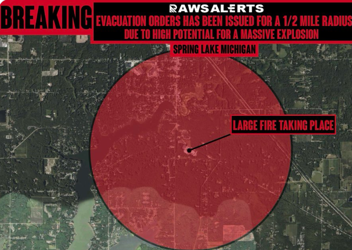 ÚLTIMA HORA: Funcionarios ordenan evacuación en Spring Lake Township debido a potencial de explosión