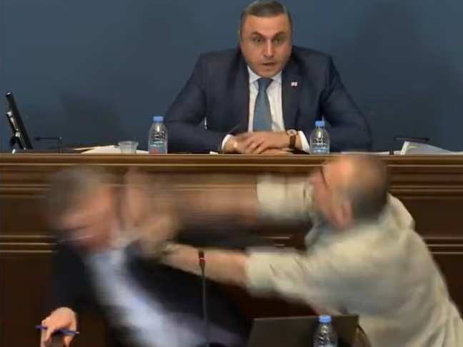 VIDEO: Miembro de la oposición golpea a miembro del gobierno de Georgia