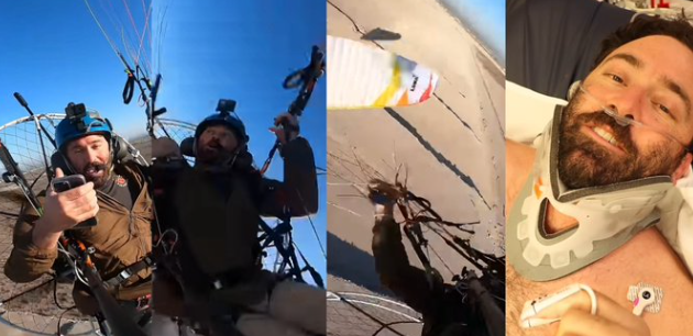 VIDEO: Youtuber se rompe el cuello y la espalda en accidente de parapente en Texas