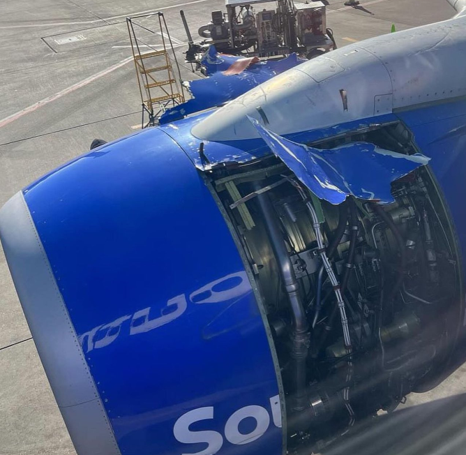 Boeing 737 de Southwest Airlines aterriza de emergencia por motor descubierto